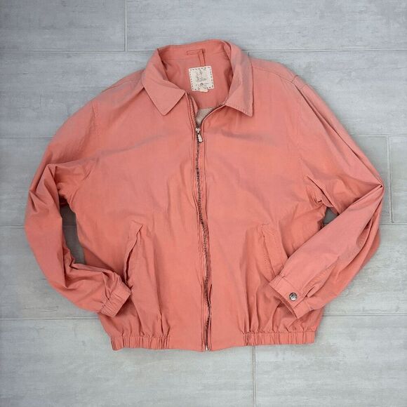 Brooks Brothers Coat 100% Silk Pink Pockets Collared Large Zipper Short Cottage - Picture 1 of 11